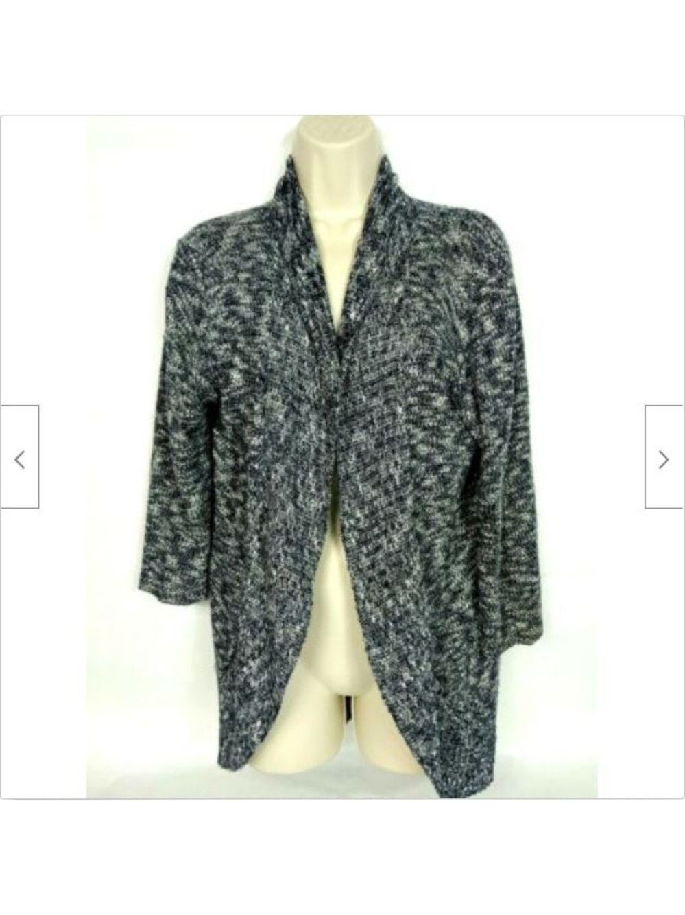 Dressbarn Women's Shrug Sweater Medium Black White